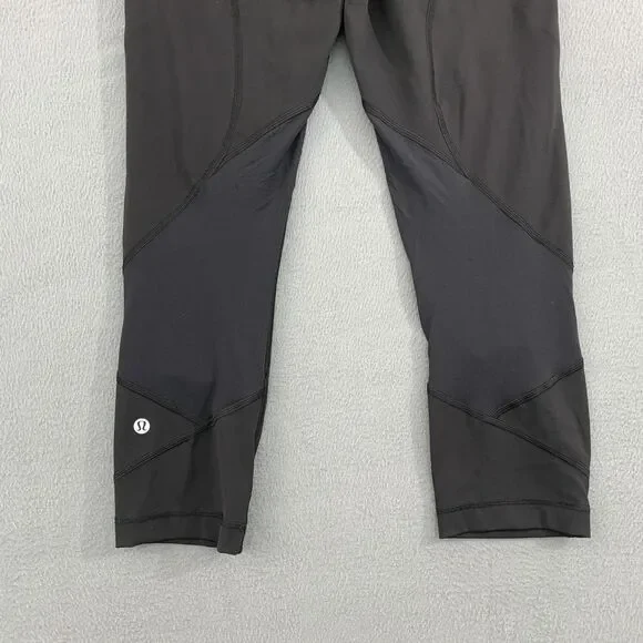 Lululemon Pants Womens 6 Pace Rival Crop Yoga Athletic Pocket Zip Activewear - Picture 9 of 13